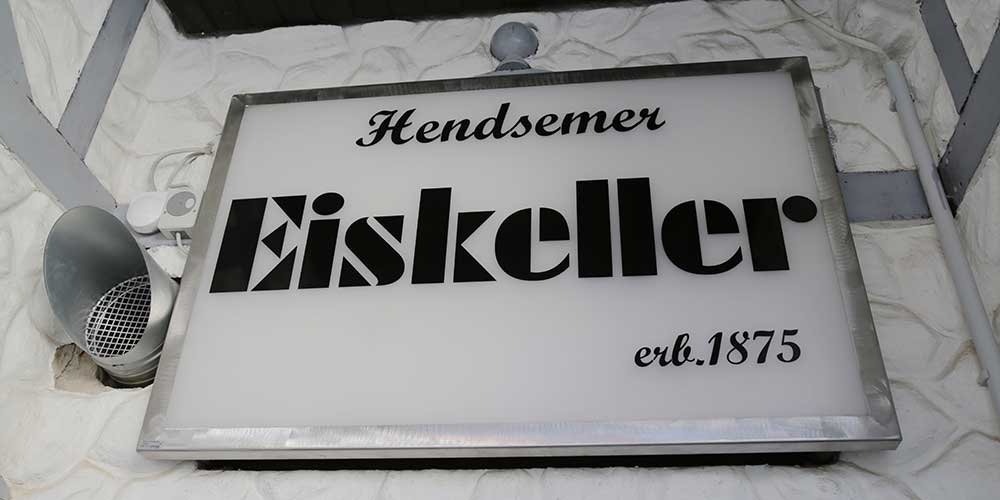 Hendsemer Eiskeller Schild